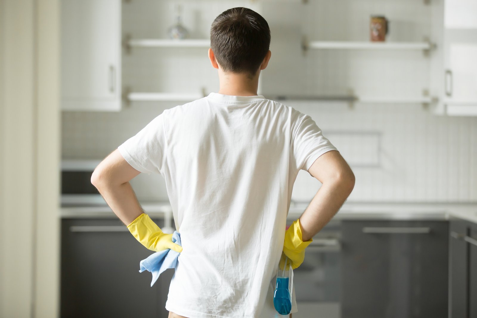 Cleaning team at work